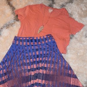 LuLaRoe Kids Azure Purple & Coral skirt